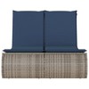 vidaXL Double Sun Lounger with Cushions Gray Poly Rattan - 4 of 4