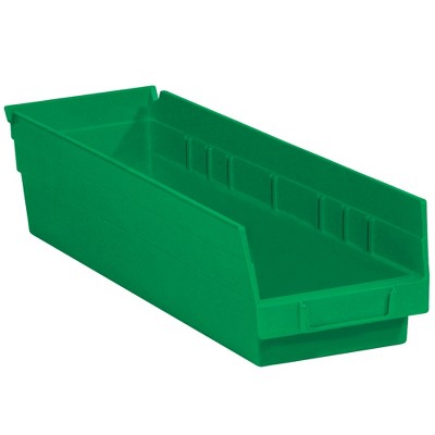 Box Partners Plastic Shelf Bin Boxes 17 7/8" x 4 1/8" x 4" Green 20/Case BINPS111G