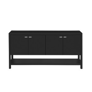 Vynxaria U-Style Entryway Console Table with Ample Storage - Perfect for Study, Entrance, and Living Room Organization,Black - 1 of 4
