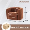 Swivel Barrel Accent Chair,Modern Teddy Upholstered Round Armchair with Wide Seat for Living Room,37" Comfy Lounge Chair-Baofuwish - 4 of 4