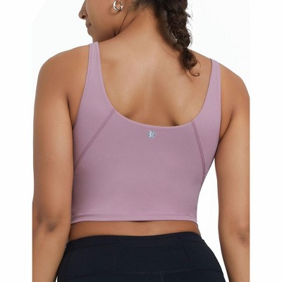 DOMETOUR Yoga Top U-Shaped Back Yoga With Mid-support Sports Bra For Women