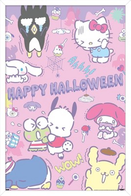 Trends International Hello Kitty and Friends - Kawaii Milk Framed Wall  Poster Prints White Framed Version 14.725 x 22.375