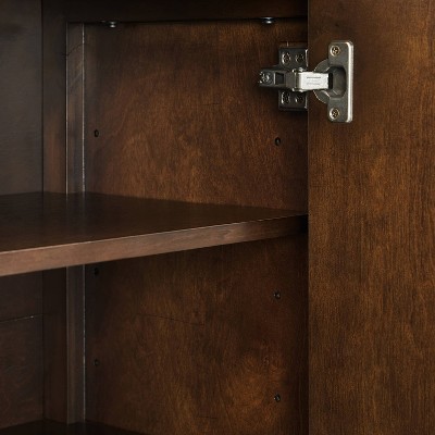 Herringbone Dark Brown Sideboard with Cable Management