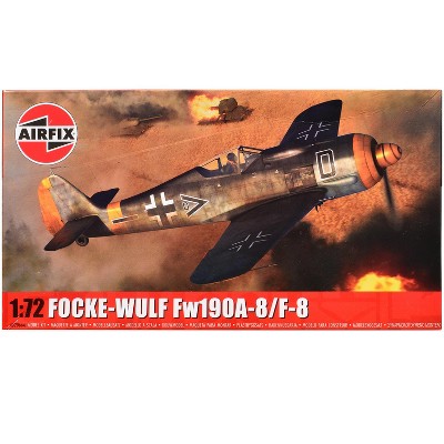 Level 1 Model Kit of Focke-Wulf Fw190-A8/F-8 Fighter Aircraft with 2 Scheme Options 1/72 Plastic Model kit by Airfix