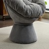 FURNIinspire Accent Chair Oversized Swivel Chair 360 Swivel Barrel Chair Papasan Chair For Living Room Bedroom, Dark Grey, 36.62"*24.80"*17.32" - 4 of 4