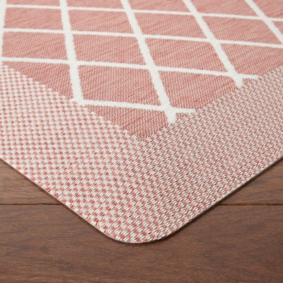 Spice Red Polyester Trellis Anti-Fatigue Kitchen Mat 19.6" x 32"