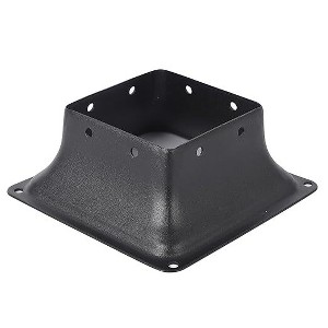 Heavy Duty Powder-Coated Post Anchor, Deck Post Brackets Support Deck Base Plate Pergola Brackets Fence Kit Mailbox Mount, Black - 1 of 1
