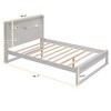 Platform Bed with Storage Headboard, Outlets and USB Ports - ModernLuxe - 3 of 4