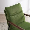 Art Leon Contemporary Retro Fusion Accent Armchair with Wooden Armrest - 3 of 4