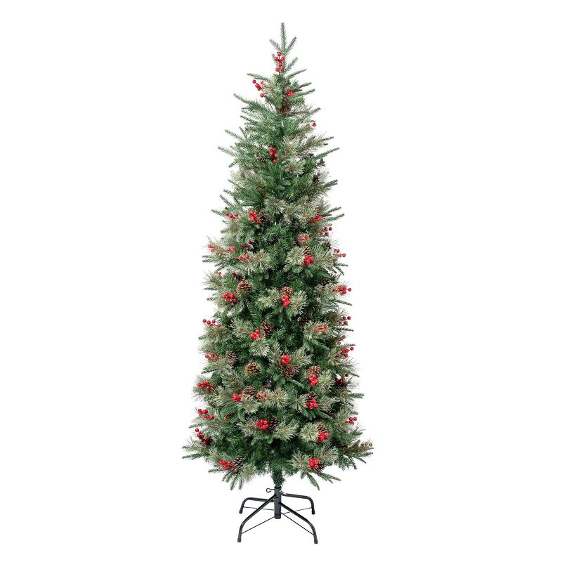 National Tree Company First Traditions Unlit Slim Virginia Pine Artificial Christmas Tree, 1 of 5
