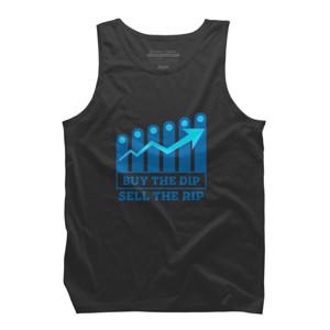 Men's Design By Humans Buy The Dip Sell The Rip By MadderTees Tank Top - 1 of 2