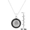 Guili Halloween Sterling Silver White Gold Plating with Clear Cubic Zirconia Lace Design Drop Pendant Necklace - 3 of 3