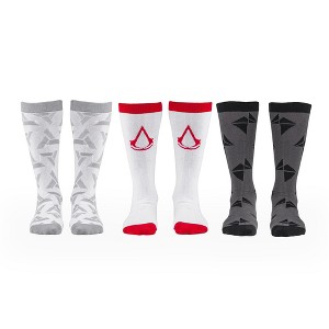 Ukonic Assassins Creed Icons Mens Crew Socks | Video Game Socks | 3 Pairs Size 9-12 - 1 of 4