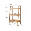 Wood Solid Oak 3-Tier Ladder Bookshelf with Enclosed Sides,Freestanding Scandinavian Storage Rack for Entryway or Bedroom-3irtyhousy - 4 of 4