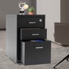 YIYIBYUS Vertical File Cabinet, Metal Mobile File Cabinet with Lock, Black - 2 of 4