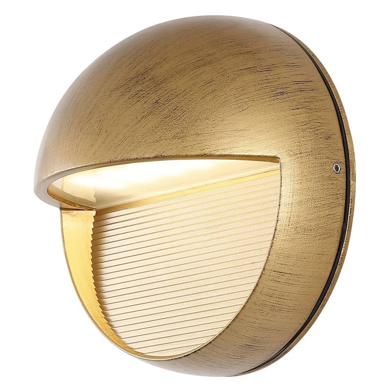 6.25&#34; Orbe Outdoor Metal/Glass Integrated LED Wall Sconce Antique Gold - JONATHAN Y, 2 of 12