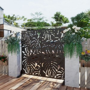 PexFix 72 in. x 47 in. Outdoor Privacy Rectangle Screen Galvanized Steel Panel Divider in Black - 1 of 4