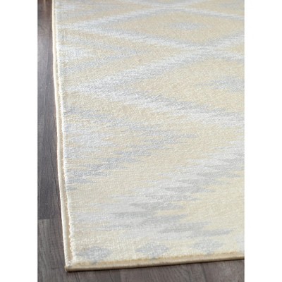 Sunflower Yellow and Gray Synthetic Area Rug, 2' x 4'