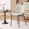 Set of 4 Boucle Upholstered/PU Leather Dining Chairs with Metal Legs,Mid-Century Modern Accent Chair for Kitchen or Dining Room-The Pop Home - 3 of 4