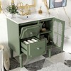 30'' Retro-Style Bathroom Vanity with Ceramic Sink, Freestanding Storage Cabinet with 2 Soft-Closing Drawers & Door, Green -ModernLuxe - 2 of 4