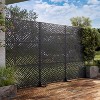 MAYEERTY Carl Three Grid Woven Pattern Black Galvanized Steel Screen Freestanding Decoraative Privacy Screen for Balcony Patio Garden Room Divider - 2 of 4