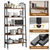 5-Tier Bookshelf, Wood Bookcase with Open Shelves for CDs, Movies, Books, Metal Frame Storage Rack for Office Living Room Bedroom - 3 of 4