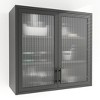 Retro Style Wall Mounted Cabinet Table-Top Storage Cabinet with Hazy Glass Doors and 2 Adjustable Shelves for Bathroom Kitchen Living Room - 2 of 4