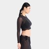 Parade Mesh Crop Top Long Sleeve Tee - 2 of 4
