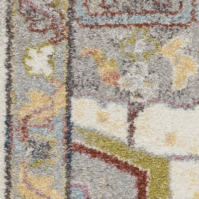Ivory/Multi 9' x 12' Hand-knotted Synthetic Area Rug