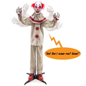 Best Choice Products Scary Harry the Motion Activated Animatronic Killer Clown, Halloween Prop w/ Pre-Recorded Lines - 1 of 4