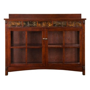 Camino Mission Faux Slate Sideboard And Display Curio - Brown - SEI - 1 of 4