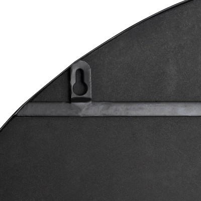 Kaveena 30" Round Black Metal Framed Wall Mirror