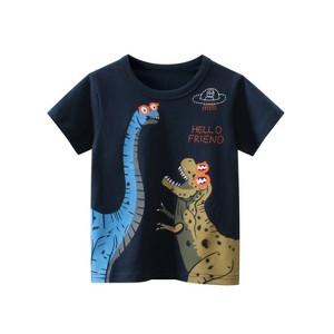 MyKids-Usa Baby Boy Dinosaur Print Round Collar Short-Sleeved Tee Shirt In Summer - 1 of 4