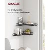Set of 2 Corner Wall Shelves, Floating Corner Shelf Set with Raised Edges & Cable Slots, for Living Room Bedroom Kitchen - 2 of 4