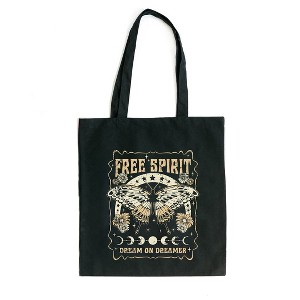City Creek Prints Free Spirit Butterfly Canvas Tote Bag - 15x16 - Black - 1 of 2