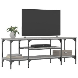 CLIHOME Iron Large TV Stands and Consoles, Metal TV Storage Cabinet 2 Open Compartments - 1 of 4