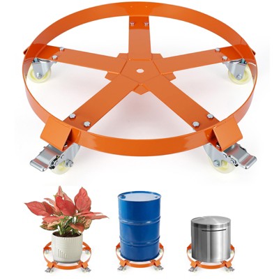 55 Gallon Drum Dolly, 1000 lbs Load Capacity Trash Can Dolly With 4 Swivel Casters & Cross Braces, Non Tipping Hand Truck, Barrel Dolly