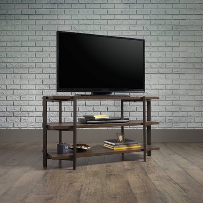 North Avenue Smoked Oak Industrial TV Stand with Metal Frame