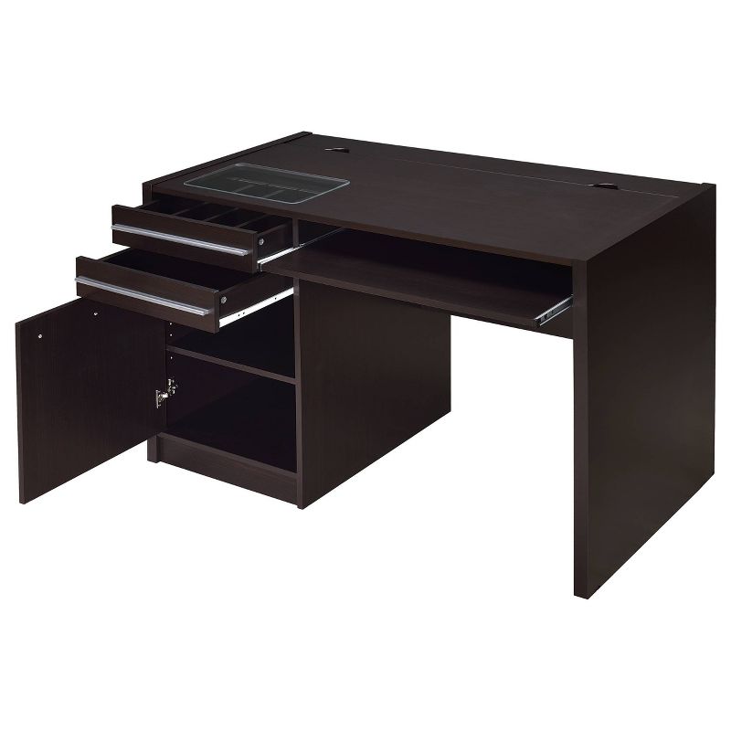 Halston 2 Drawer Office Desk Cappuccino - Coaster, 4 of 14