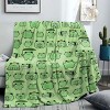 Mid Century Cartoon Frogs Print Soft Flannel Throw Blanket Christmas Gift. - 3 of 4