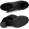 Allegra K Women's Round Toe Zip-Up Faux Velvet Block Heels Ankle Boots - 4 of 4
