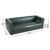 3 Seater Sofa for Living Room, Tuxedo Arm Design Sofa with Smooth Finish, Upholstered PU Leather Couch with Birch Wood Legs-Coolbibila - 4 of 4
