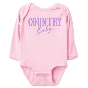 Country Baby Puff Print  - Baby Long Sleeve Bodysuit - 1 of 4