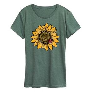 Women's - Instant Message - Sunflower Ladybug Short Sleeve Graphic T-Shirt - 1 of 4