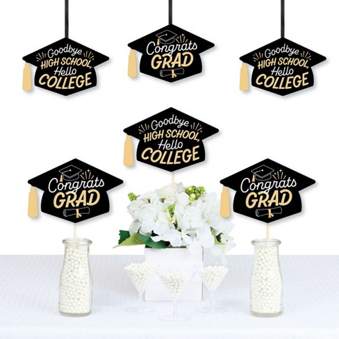 Big Dot of Happiness 2024 Gold Graduation Decorations - DIY Party  Essentials - Set of 20