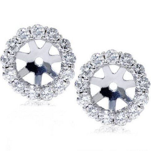 Pompeii3 14K White Gold 1/2ct. Diamond Earring Jackets (up to 6mm) - image 1 of 3