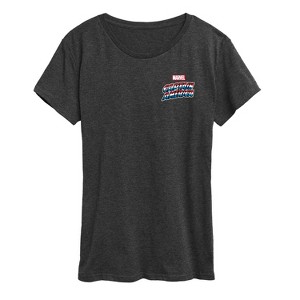 Women's - Marvel - Captain America Retro Distressed Flag Short Sleeve Graphic T-Shirt - 1 of 4