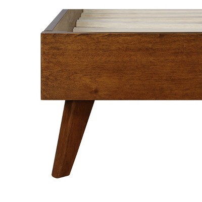 Mid-Century Modern Oatmeal King Bed with Tufted Upholstery
