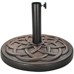 Elevon 35 Pound Round Outdoor Umbrella Base for Garden and Patio, Bronze - 1 of 4