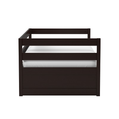 Twin Brown Pine Wood Daybed with Trundle